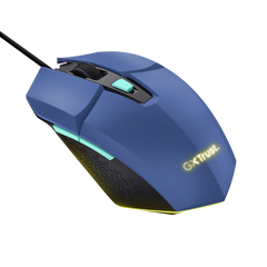 Mouse Trust Gaming Rgb Gxt 109bl Felox 25067 Color Azul Iluminacion Led 6 Botones Cable 150cm