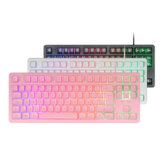Teclado mars gaming mk023 rosa