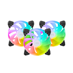 Kit 3 Ventiladores Auxiliar A-rgb 120mm Mf-3r Negro Mars Gaming