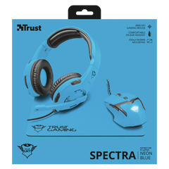 Trust Spectra Gaming Bundle Neon Blue Gxt790-sb (auricular/raton/alfombrilla)