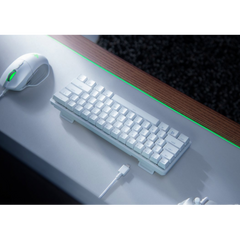 Teclado Mecánico Gaming Razer Huntsman Mini Blanco Clicky Optical Switch Morado