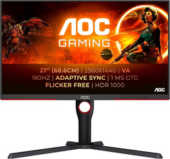 Monitor Gaming Aoc Qhd 180hz Q27g3xmn/bk