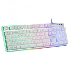 Kit teclado + raton mars gaming mcpxwfr rgb blanco + alfombrilla frances