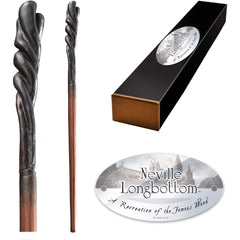 Replica the noble collection harry potter neville longbottom varita con caja y placa de identificacion