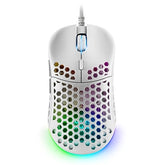 Mouse raton mars gaming optico usb 7 botones 12800ppp rgb blanco