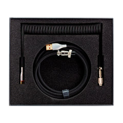 Phoenix kioru cable aviador en espiral con conector tipo c para teclados gaming negro