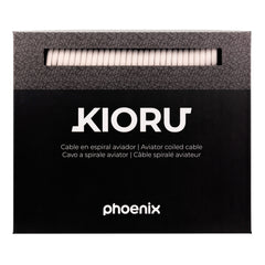 Phoenix kioru cable aviador en espiral con conector tipo c para teclados gaming negro y blanco