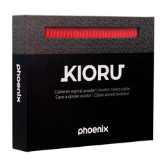 Phoenix kioru cable aviador en espiral con conector tipo c para teclados gaming negro y rojo