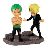 Figura banpresto one piece world collectable figure log stories roronoa zoro & sanji - pulgadas...nothing...at all!!!! 8cm