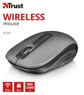 Ratón Trust Wireless Mouse Aera - Grey (sensor Optico De 800 - 1.600 Ppp Reales)