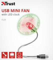 Ventilador Trust Flex Usb Mini Fan With Led Clock