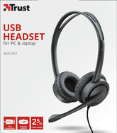 Auriculares Trust Mauro Headset Usb (2.5 M)