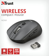 Ratón Trust Nona Wireless Compact Mouse Black (sensor Optico De 800 - 1.600 Ppp Reales)