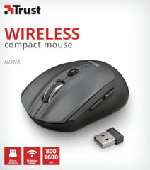 Ratón Trust Nona Wireless Compact Mouse Black (sensor Optico De 800 - 1.600 Ppp Reales)