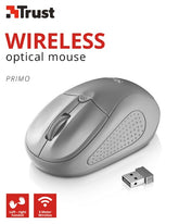 Ratón Trust Wireless Mouse Primo - Grey (sensor Optico De 1.000 - 1.600 Ppp Reales)