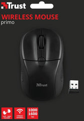 Ratón Trust Wireless Mouse Primo - Matte Black (sensor Optico De 1.000 - 1.600 Ppp Reales)