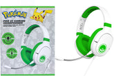 Auriculares Otl Pro G1 Gaming Headphones Pokemon Pokeball White / Green (blanco/verde)(switch/tablet/movil/pc)
