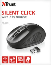 Ratón Trust Silent Click Wireless Mouse Primo Black (sensor Optico De 800 - 1.200 Ppp Reales)