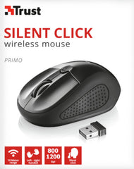Ratón Trust Silent Click Wireless Mouse Primo Black (sensor Optico De 800 - 1.200 Ppp Reales)