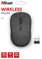 Ratón Trust Wireless Mouse Yvi - Black Tejido (negro) (sensor Optico De 800 - 1.600 Ppp Reales)