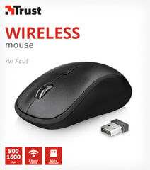 Ratón Trust Wireless Mouse Yvi Plus Black (negro) (sensor Optico De 800 - 1.600 Ppp Reales)