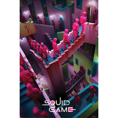 Poster El Juego Del Calamar Escaleras & Esbirros Enmascarados