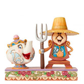 Figura enesco disney din don y la seora potts (cogsworth and mrs potts)