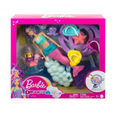Mueca barbie mattel sirena juego de cuidado con merbaby y foca
