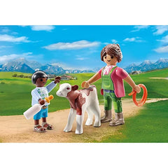 Playmobil - granjera con ternero