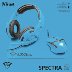 Trust Spectra Gaming Bundle Neon Blue Gxt790-sb (auricular/raton/alfombrilla)
