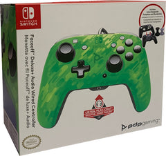 Mando Pdp Faceoff Deluxe + Audio Wired Controller Verde Camo ( Switch 2 )