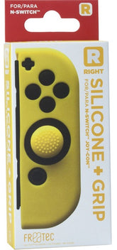 Funda de silicona Fr-tec Silicone + Grip For Joy-con Derecho (let) Amarillo