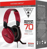 Cascos Turtle Beach Wired Gaming Headset Recon 70 Red (rojo) (ps4/xbone/switch/movil)