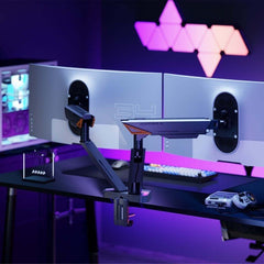 Soporte de Mesa Gaming para Monitor Aisens DT38TSRRGB-349/ Giratorio/ Inclinable/ hasta 16kg/ con Iluminación RGB