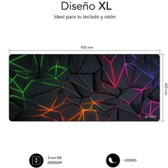 Alfombrilla Subblim Neon Obsidian XL/ 900 x 400 x 3 mm