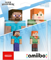 Figura Amiibo S. Smash Bros: Minecraft Steve & Alex (imp)