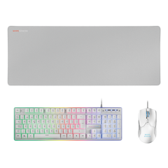 Kit Combo Pack 3en1 Rgb Mcpwx Blanco Mars Gaming