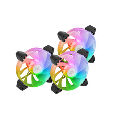 Kit 3 Ventiladores Auxiliar A-rgb 120mm Mf-3r Negro Mars Gaming