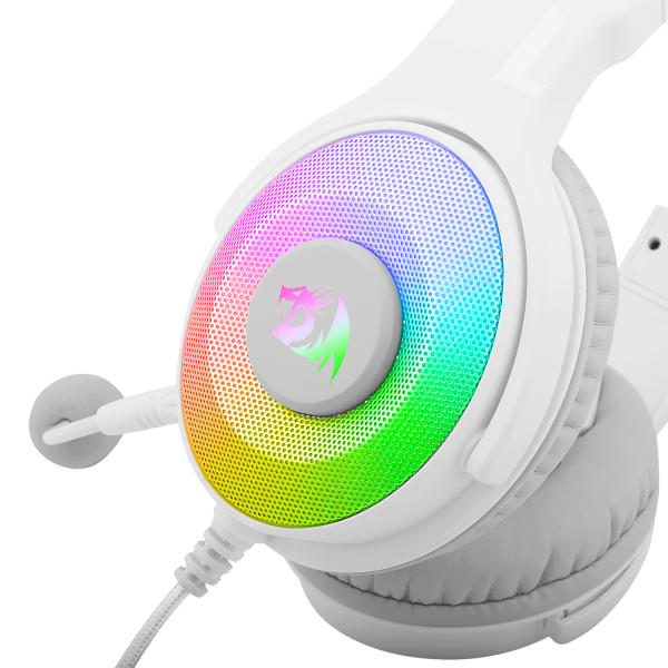 Redragon - Pandora Auricular Gaming Rgb Virtual 7.1 Usb Micrófono Blanco