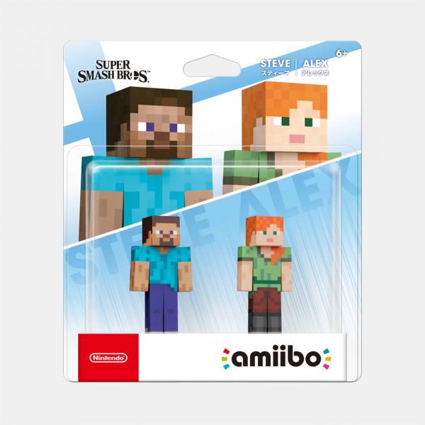 Figura Amiibo S. Smash Bros: Minecraft Steve & Alex (imp)