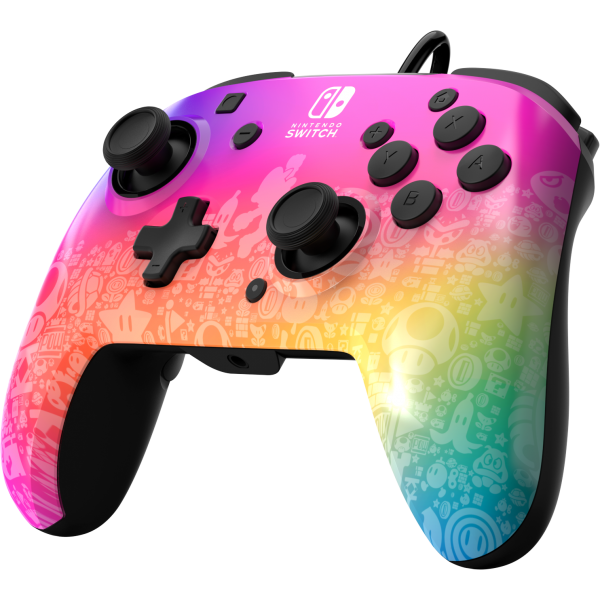 Mando Pdp Rematch Wired Controller Super Mario Star Spectrum ( Switch 2 / Lite / Oled )