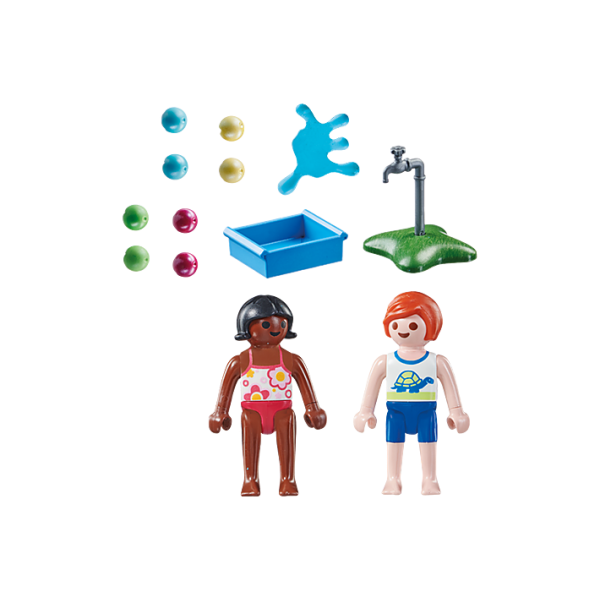 Playmobil nios con globos de agua