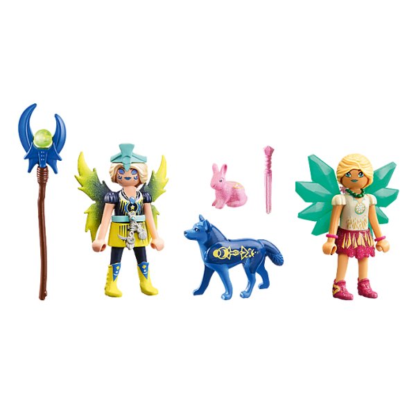 Playmobil ayuma crystal y moon fairy con animales del alma