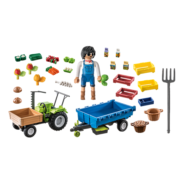 Playmobil tractor con remolque