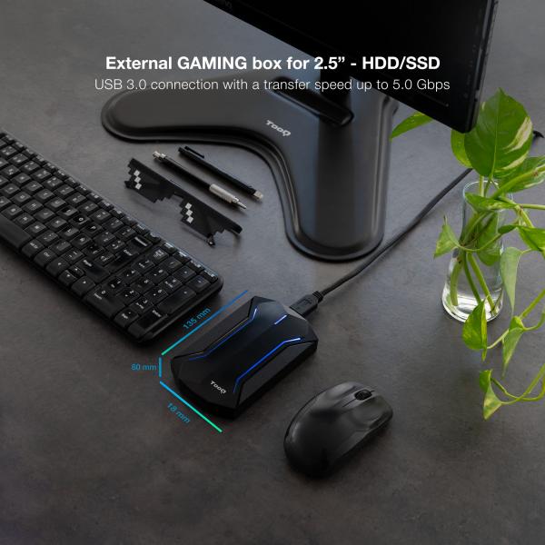 Tooq - Caja Externa Gaming Para Discos De 2,5" Hdd/ssd