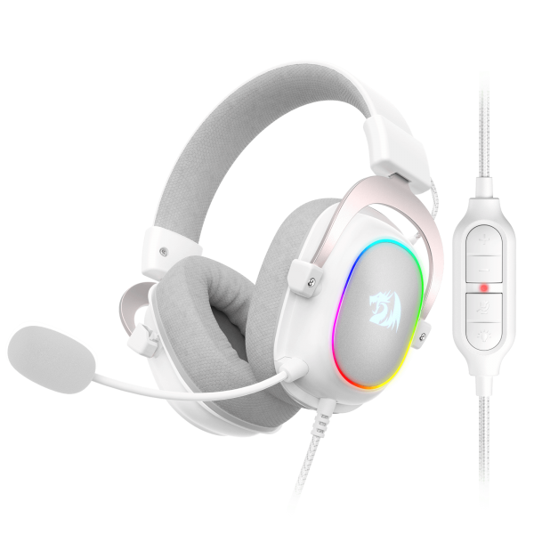 Redragon - Zeus X Auricular Gaming Rgb Virtual 7.1 Usb Micrófono Blanco