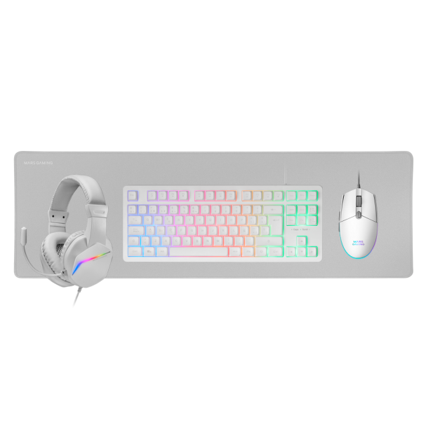 Mars Gaming Combo Gaming Mcp-rgb3w 4en1 Blanco