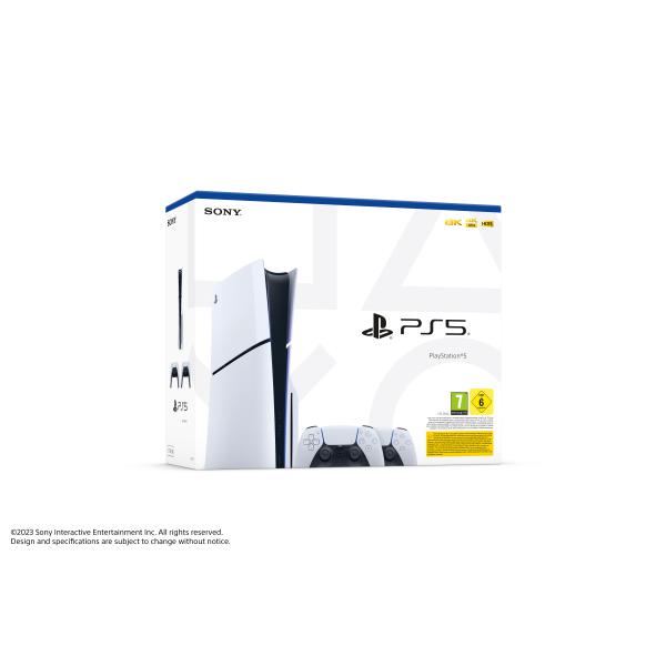 Consola White Slim Edition (1tb) + 2 Dual Sense Wireless Controller White