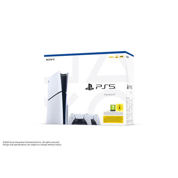 Consola White Slim Edition (1tb) + 2 Dual Sense Wireless Controller White