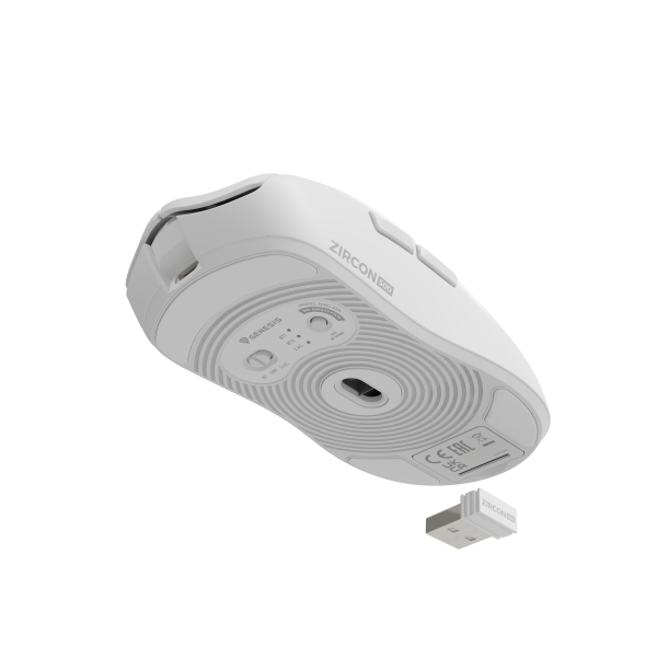 Raton Genesis Gaming Zircon 500 White Bluetooth Pilas